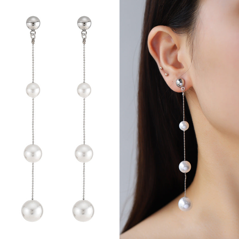 Pendientes Largos De Cobre De Perlas al por mayor